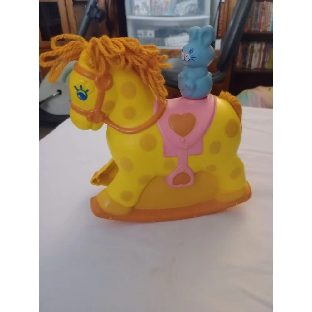 Vintage 1981 Mattel Rock-a-Bye Pony Musical Crib Rail Toy Rocking Horse Works